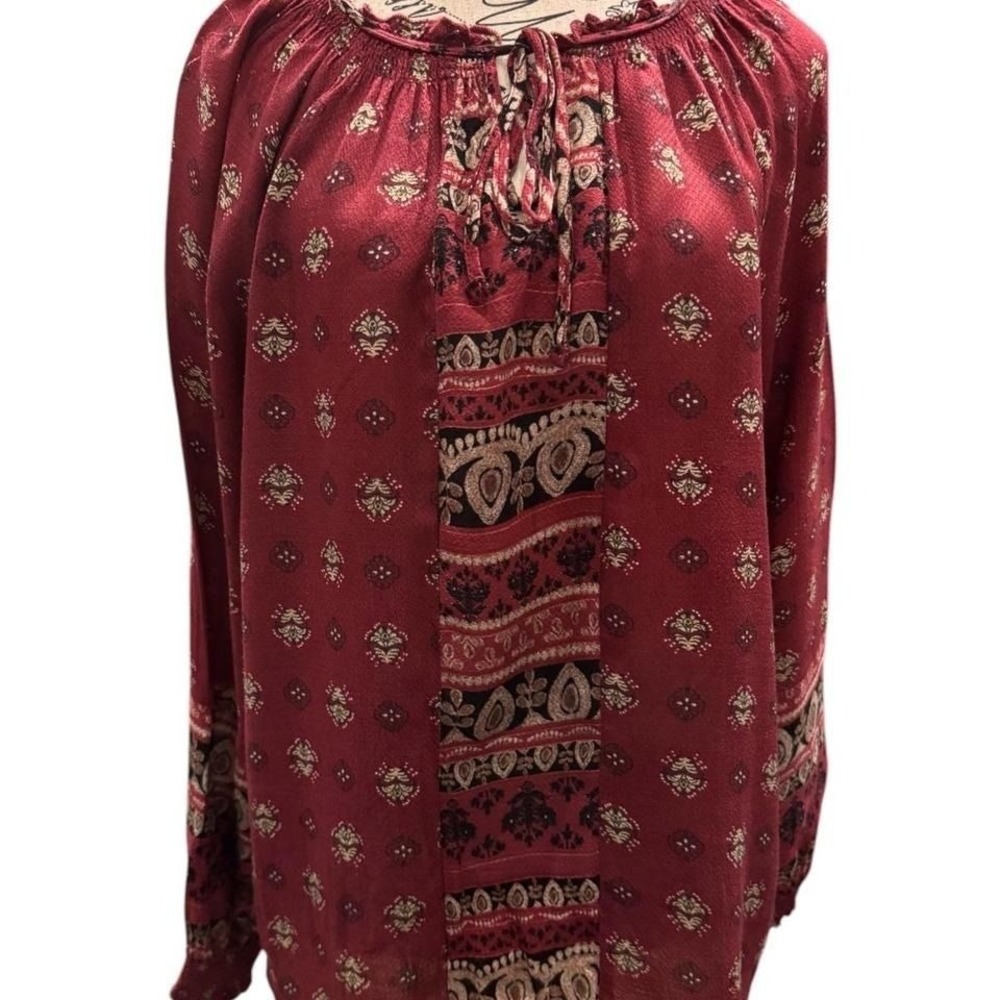 Knox Rose red paisley blouse